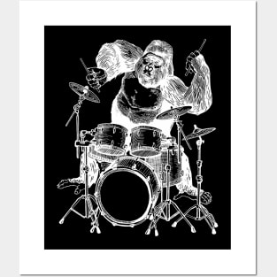 SEEMBO Gorilla Playing Drums Drummer Drumming Musician Band Posters and Art